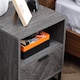 image 8 of HOMCOM Bedside Table with Drawer and Shelf, Side End Table with Steel Legs for Living Room, Bedroom, Dark Grey
