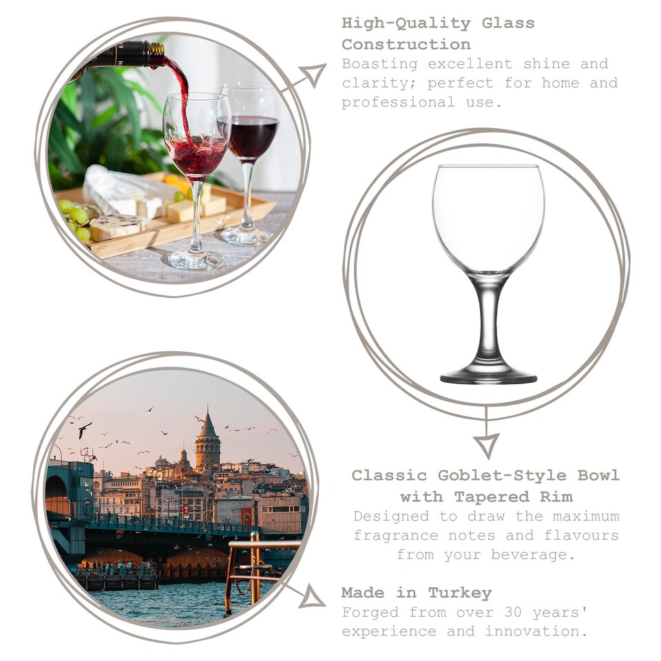 image 1 of LAV Misket White Wine Glasses - 170ml - Pack of 6