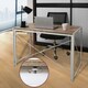 image 7 of Folding Desk Computer White Frame Rustic Wood Foldable Study Table Laptop Office Space White