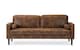 image 4 of Faux Leather Suede Brown 3 Seater Sofa BRINDISI