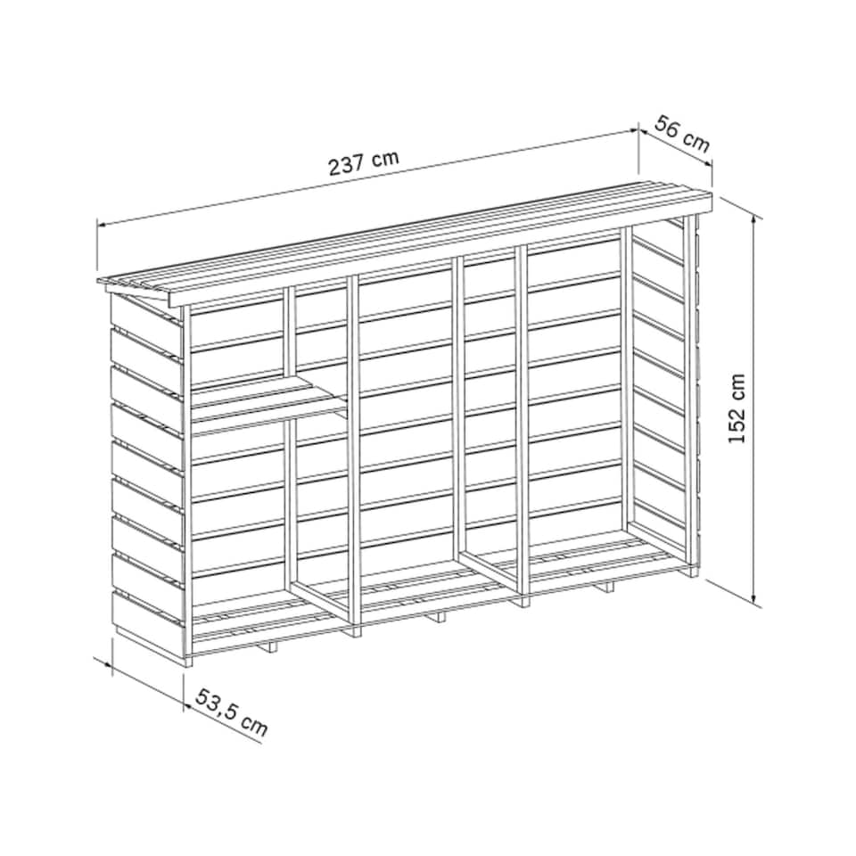 image 1 of Charles Bentley FSC Nordic Spruce Wooden 3 Log Store Firewood Storage Heavy Duty