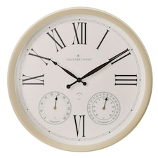 Country Living Garden Clock 16" White