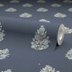 image 4 of Posy Wallpaper in Cream on Navy Multi