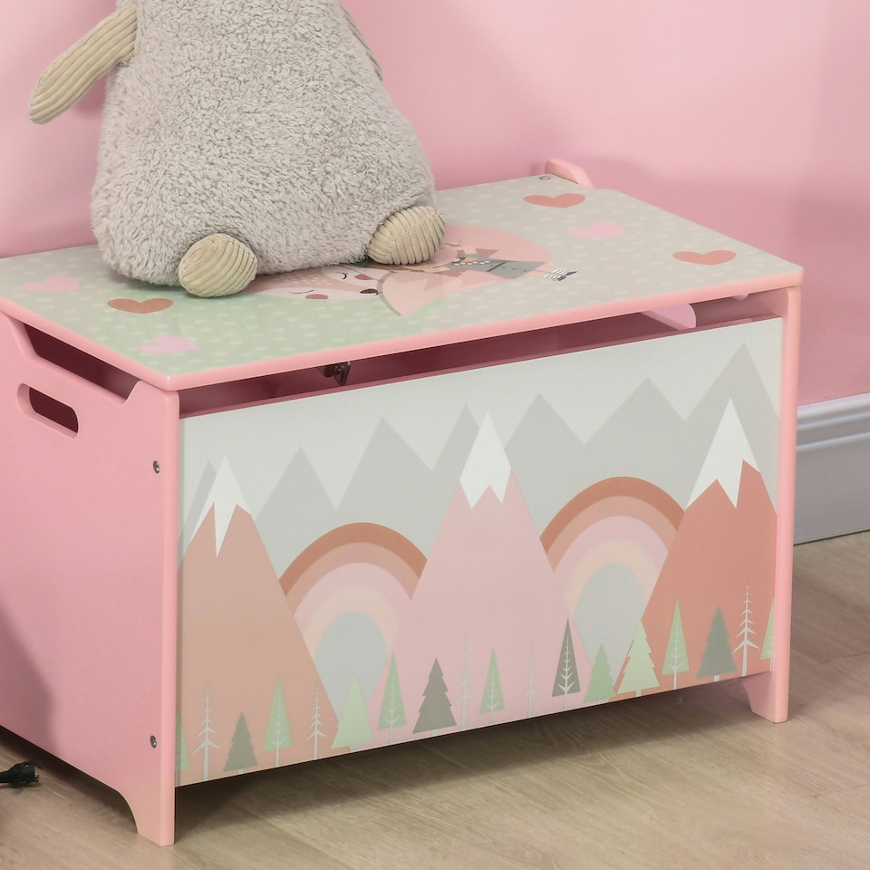 image 1 of ZONEKIZ Toy Box, Kids Toy Chest with Lid, Safety Hinge - Green