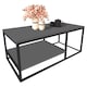 image 1 of 2-Shelf Wooden Rectangle Coffee & Side Table With Metal Frame Living Room Decor | Multi | Anthracite