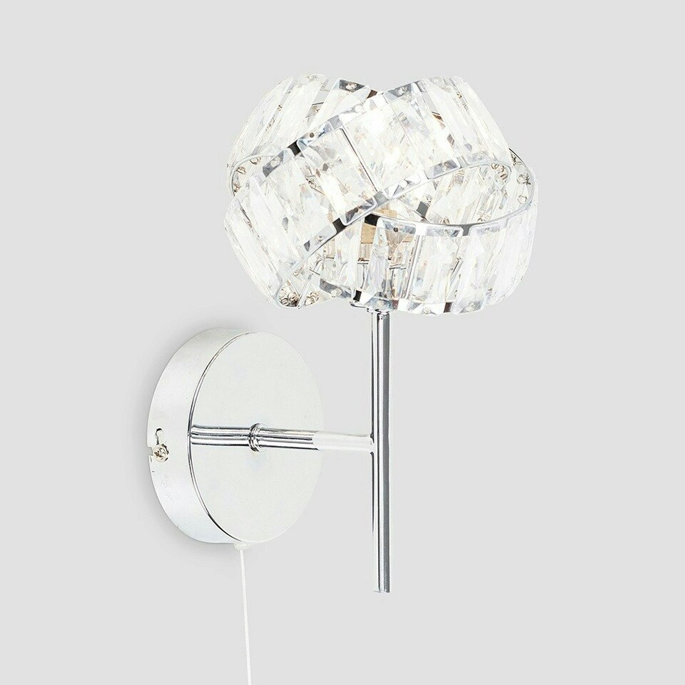 image 1 of ValueLights Hudson Silver Indoor Wall Light and G9 Capsule LED 3W Warm White 3000K Bulb