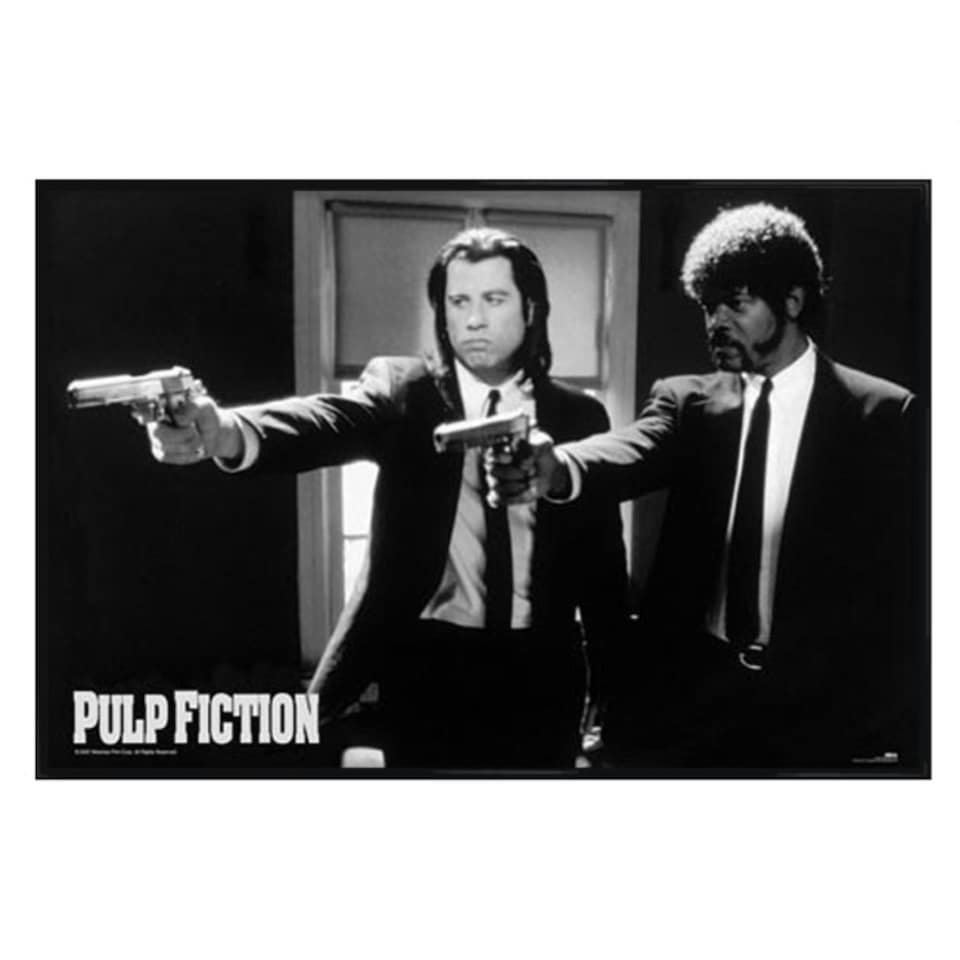 image 1 of Gloss Black Framed Vincent Vega and Jules Winnfield Maxi Poster | Multi
