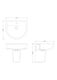 image 5 of Balterley Mila Round 1 Tap Hole Ceramic Basin with Semi Pedestal Bathroom Sink (Tap Not Included) | White | White