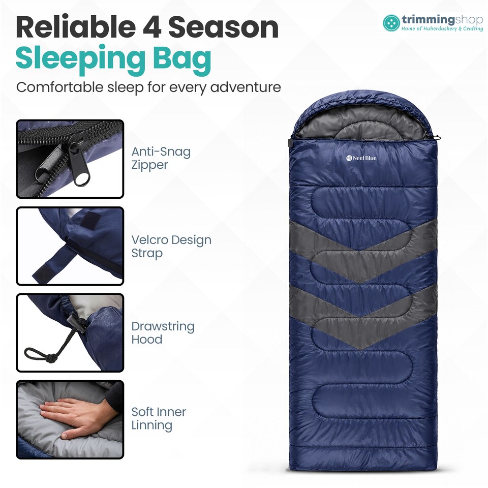 image 1 of 4 Season Waterproof Backpacking Sleeping Bag for Single Adults - 6ft