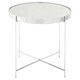 image 2 of Polished Large Silver Mirror Side Table,Round Table With Mirror Glass Top,Chrome Lattice Base  Lounge Sofa