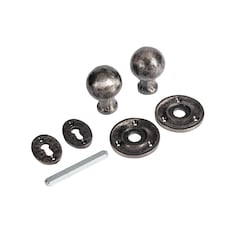 Hammer & Tongs Round Rim & Mortice Door Knob - W60mm - Raw | Grey | Raw