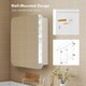 image 8 of HOMCOM Arched Bathroom Mirror Cabinet, Wall Mounted Mirrored Cabinet White
