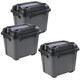 image 3 of 3 x 12 Litre Black Plastic Storage Bunker Trough Boxes/Tubs Ideal For DIY Use Complete With Lid Black
