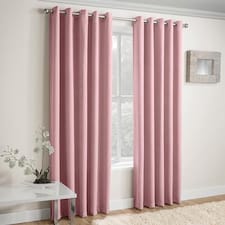 Vogue Blush Curtains 46 x 90 inch (117 x 229 cm) Room Darkening Eyelet Thermal Noise Reducing Curtains for Bedroom and Living Room