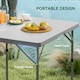 image 4 of Outsunny 3ft Folding Camping Table, Heavy Duty Picnic Table with 2 Adjustable Height for Indoor Outdoor Garden, Party, BBQ, Dark Grey | Grey | Dark Grey | 86L x 86W x 74Hcm