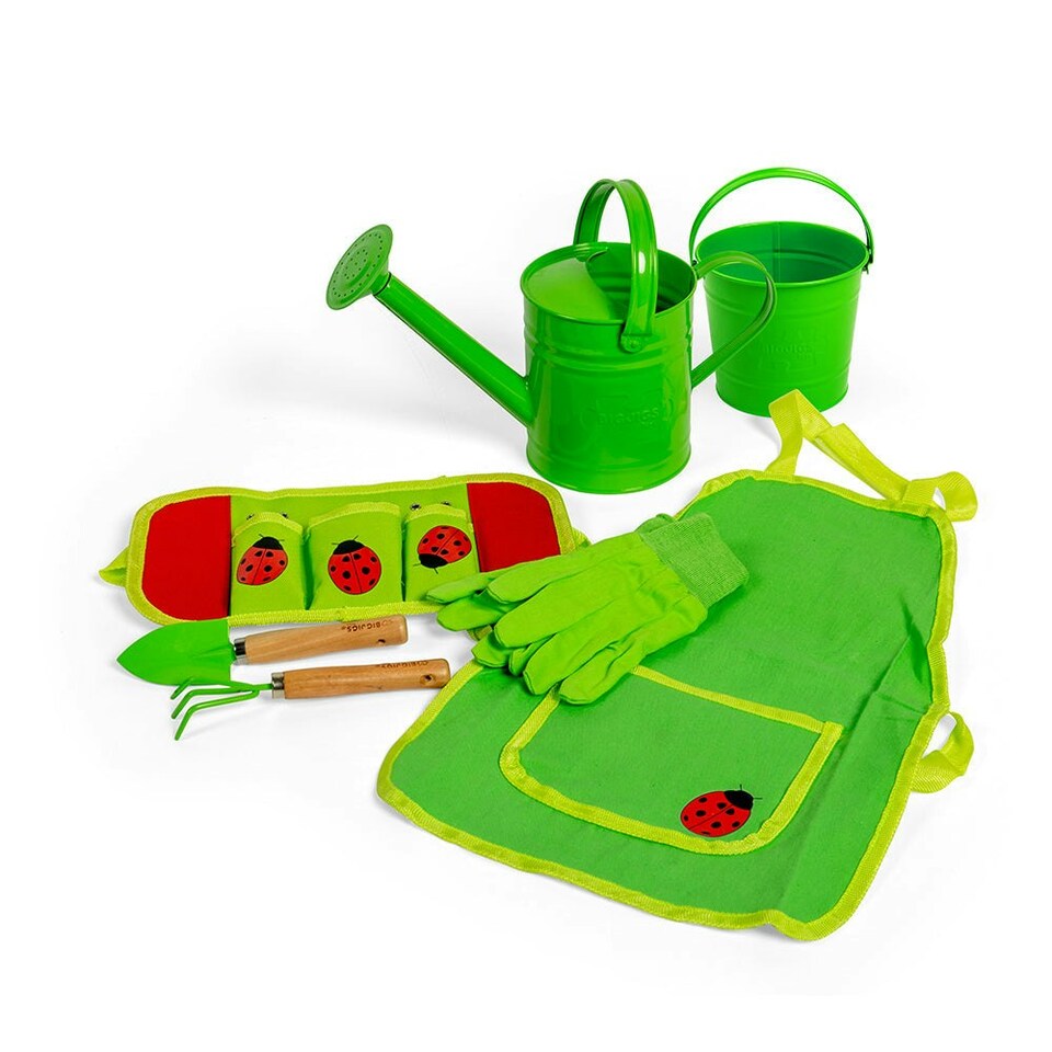 image 1 of Bigjigs Toys Childrens' Gardening Starter Pack, With Green Bucket And Watering Can