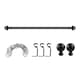 image 3 of Marlow Steel Curtain Rod Quiet Rail Pole Pommel Set Extendable Adjustable Black