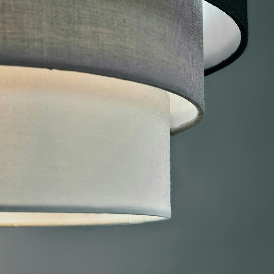 image 1 of ValueLights Aztec 3 Tier Black Fabric Ceiling Light Shade