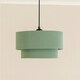 image 1 of ValueLights Mason Ruched Crinkle Green Fabric Two Tier Ceiling Floor Table Lamp Shade