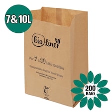 7 & 10L Bioliner Paper Compostable Caddy Liners (Medium) - 200 Bags