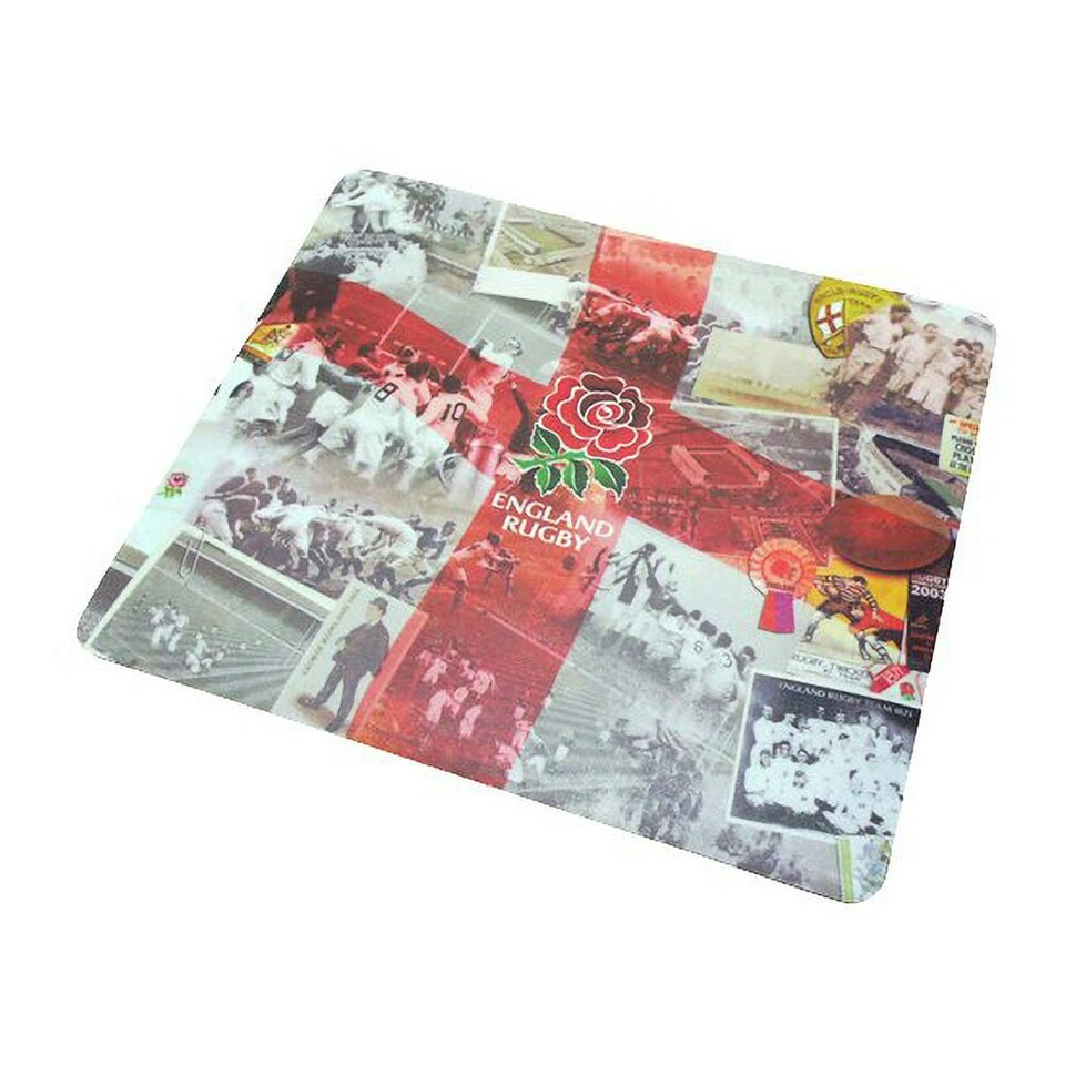 image 1 of England RFU Official Rugby Retro Computer Mouse Mat - Multicoloured - One Size