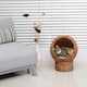 image 6 of PawHut Wicker Cat House, Raised Cat Bed with Cylindrical Base, 40 x 37 x 51 cm