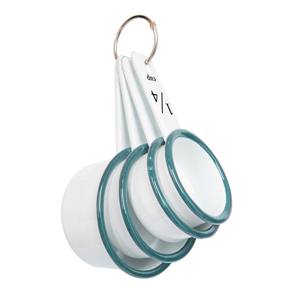 image 1 of Argon Tableware 4pc White Enamel Measuring Cups Set - Green Green | One Size