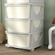 image 9 of HOMCOM Kids Storage Units with Drawers 3 Tier Chest Dresser Tower Cream | 37 x 37 x 76 cm