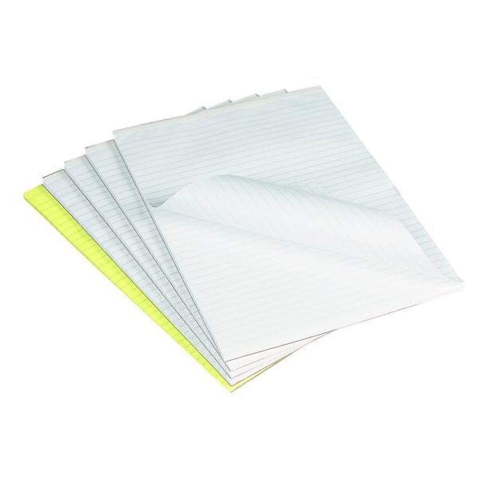 image 1 of Pack of 10 Feint Ruled Board Back Memo Pad 160 Pages A4