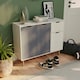 image 2 of Vida Designs 3 Door 1 Drawer Sideboard Buffet Cabinet Storage, White & Grey