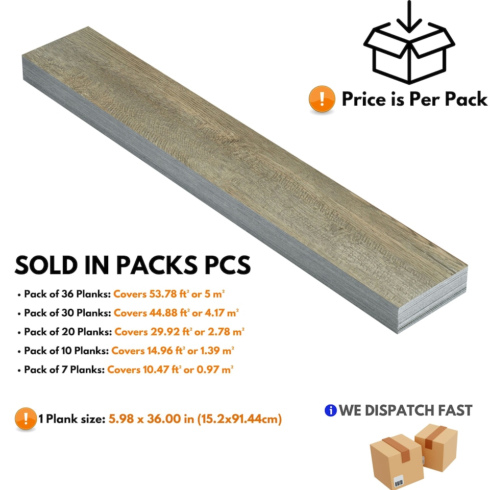 image 1 of NOVECRAFTO Self Adhesive Vinyl Floor Planks – Peel & Stick Flooring – Dark Brown Oak Effect – Easy DIY Installation – Durable & Waterproof Tiles Brown | 5 sqm
