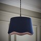 image 2 of ValueLights Mabel Small Navy Scallop Linen Lamp Shade and Bulb | Blue