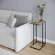 image 3 of Modern End C Shaped Industrial Sofa Side Table with Steel Frame Wood Top Decor | Black | Modern Oak | 1