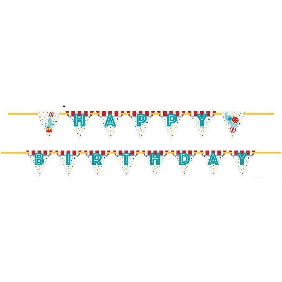 Unique Party Happy Birthday Circus Bunting - Multicoloured - One Size