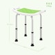 image 5 of HOMCOM Shower Chair, Adjustable Height Shower Stool with Aluminium Frame and Non-Slip Feet, Bathtub Stool Seat for Elderly Disabled Handicap, Green