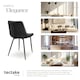 image 7 of Dining Chair Monroe - padded, velvet look, ergonomic seat, black steel legs - Set of 6 Black
