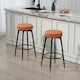 image 10 of HOMCOM Swivel Bar Stools Set of 2, PU Leather Barstools with Footrest Green