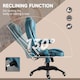 image 7 of Vinsetto Office Chair, Desk Chair with 6-Point Massage and Back Heated, Velvet-Feel Fabric Computer Chair with Arms, Lumbar Support, Blue