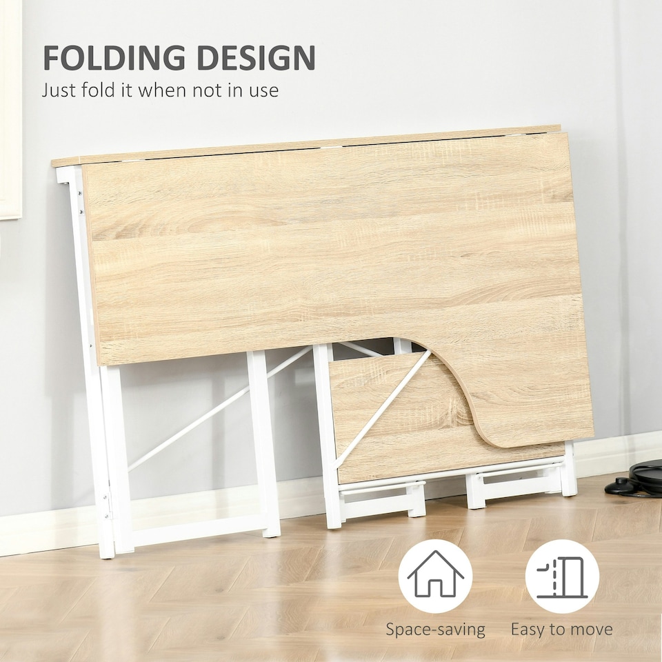 image 1 of HOMCOM L-Shape Folding Computer Desk Study Workstation with 2 Shelves Oak Tone