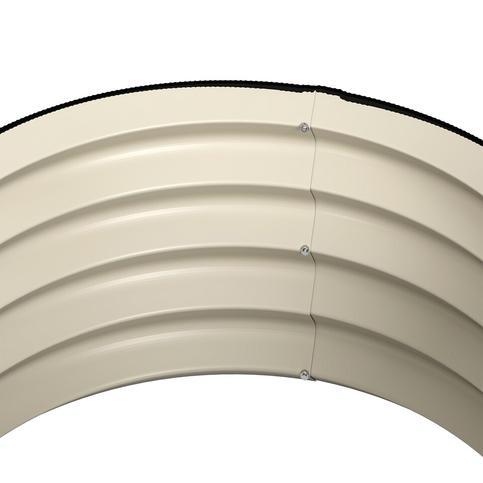 image 1 of Outsunny Steel Raised Beds for Garden Set of 2, Outdoor Elevated Planter Box with Safety Edging, Easy-to-assemble Stock Tank for Growing Flowers, Herbs and Vegetables, Cream White