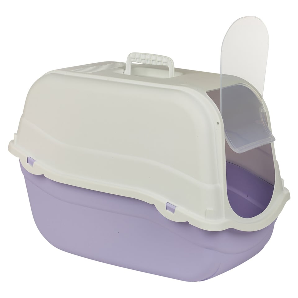 image 1 of Extra Large Enclosed Cat Litter Tray Filter Box Hooded Large Scoop Toilet Potty | Purple | 1