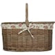image 3 of Antique Wash Deep Oval Picnic Basket with Lining Multi | Rose Garden | One Size
