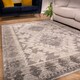 image 2 of KUKOON Grey Cream Geometric Loop Pile Living Room Area Rug 160cm x 230cm Grey