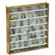 image 6 of HOMCOM 7-Tier Wall Display Cabinet w/ Shelves Glass Doors, Black and White Yellow