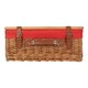 image 2 of 46cm Double Steamed Red Lined Willow Empty Picnic Basket with Pinewood Lid | Brown | Brown | L | 1