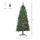 image 3 of HOMCOM 5FT Prelit Pencil Christmas Tree w/ LED Light, Berry, Xmas Decoration