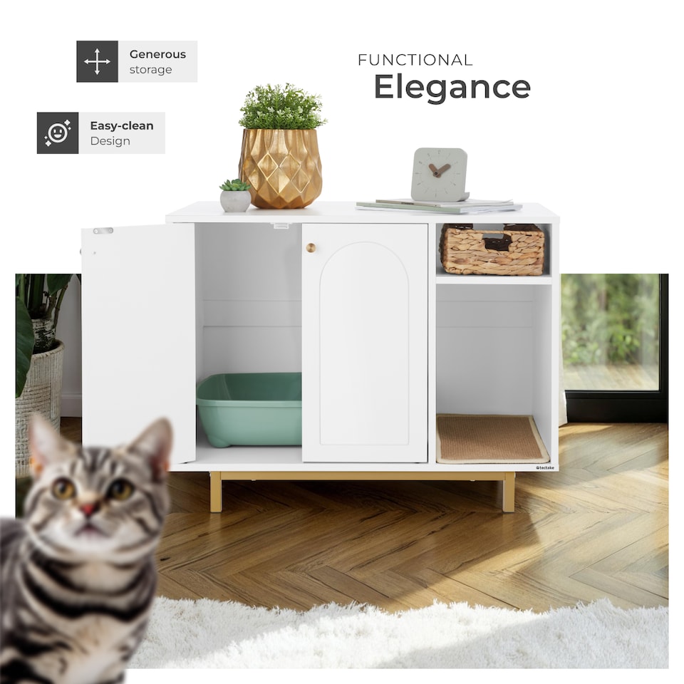 image 1 of Cat Litter Cupboard Kalea - side entrance, scratching mat, large doors, storage