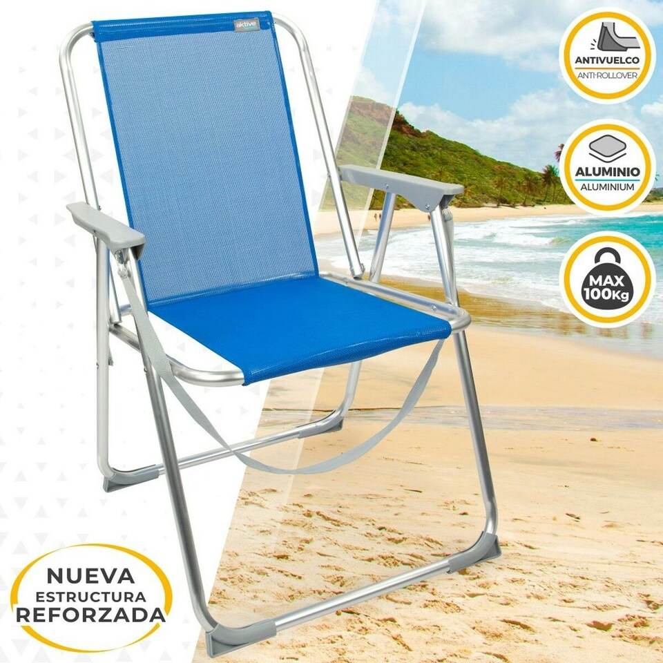 image 1 of Folding Chair Aktive Gomera Blue 44 x 76 x 45 cm (4 Units) N/A