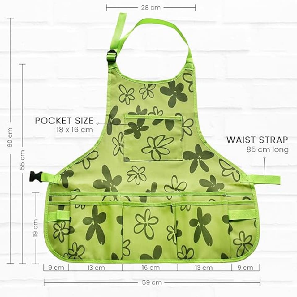 image 1 of Gardening Apron - 14 Pockets Waterproof Oxford Cloth Garden Apron for Women with Multiple Uses | Green | Green