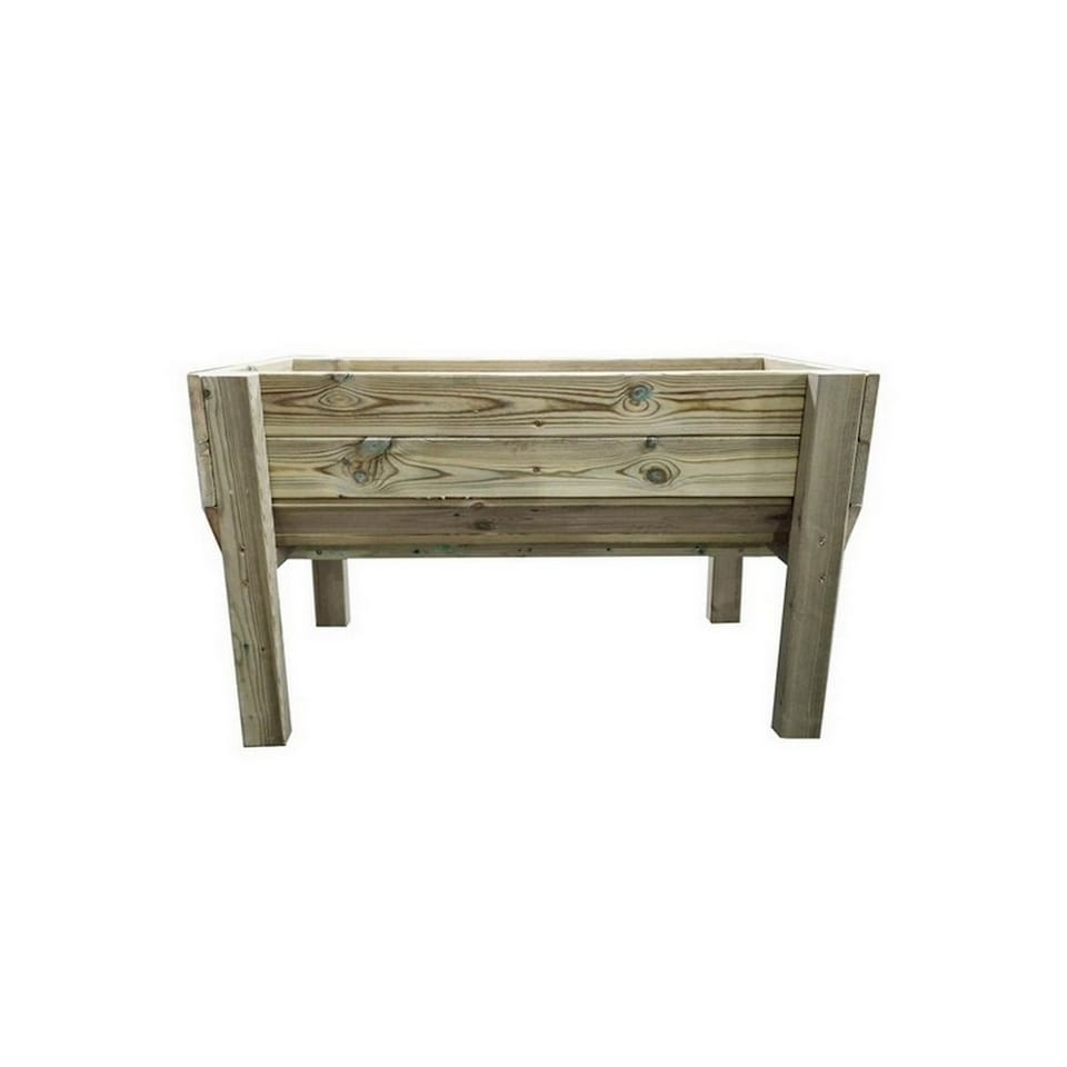 image 1 of Multi Pack of 2 - Raised Veg Trug Garden Planter - Scandinavian Redwood - L52 x W150 x H60 cm - Minimal Assembly Required | Brown